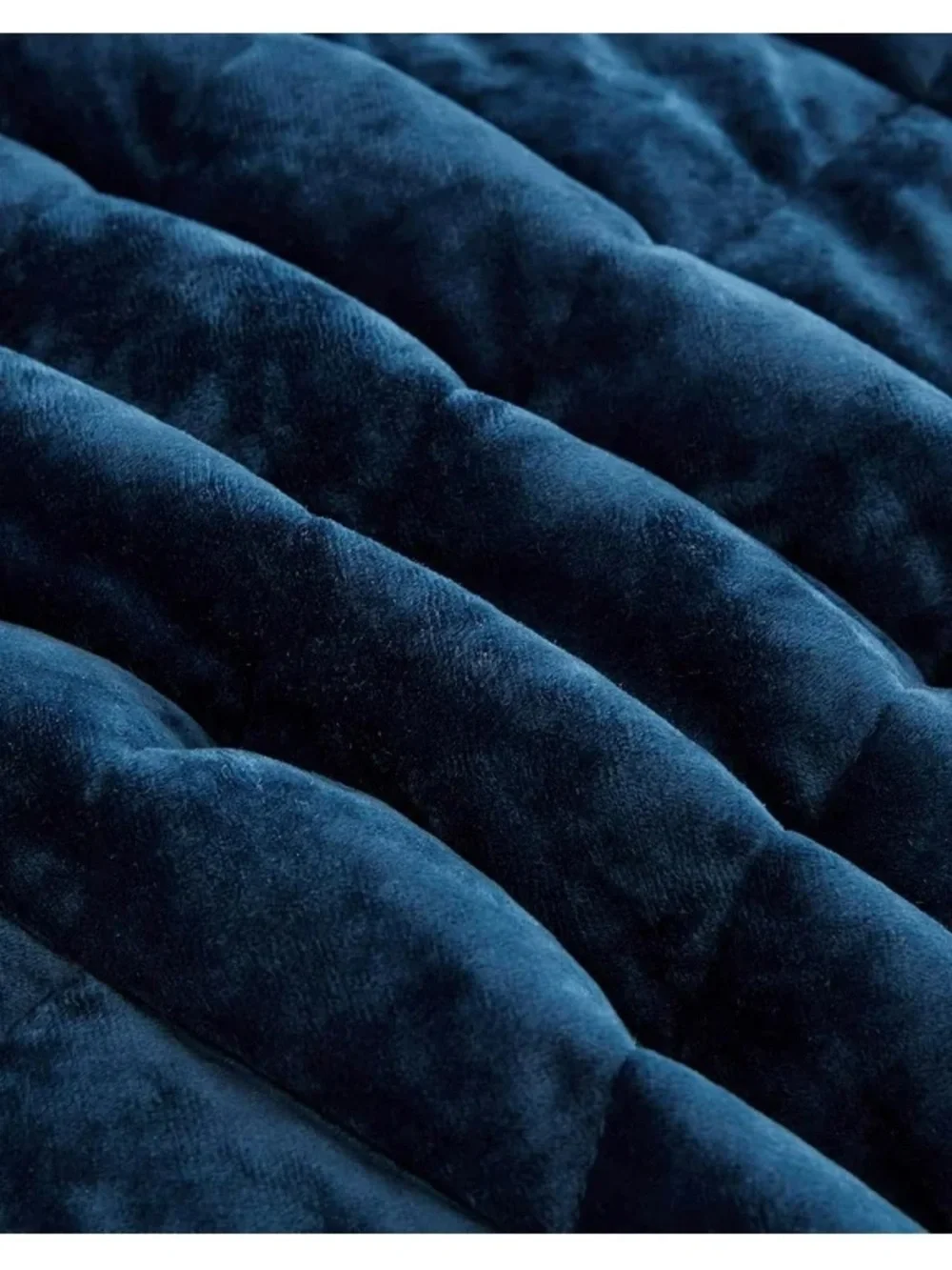 Plush Quilted Velvet 3 piece oversized king quilt Set - Navy